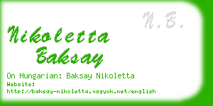 nikoletta baksay business card